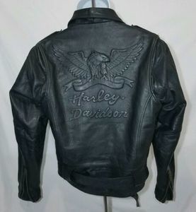 Harley Davidson Jacket Vintage Mens Large Black